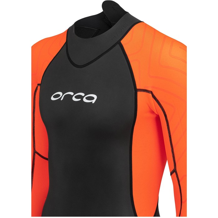 2024 Orca Mnner Vitalis Hi-Vis Rckenreiverschluss Open Water Swim Neoprenanzug NN27 - Black